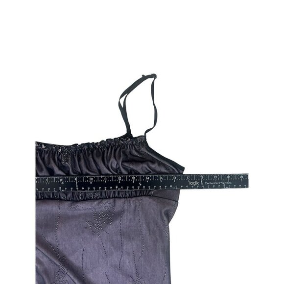 Vtg Y2k Milkmaid Dress Fits M Black Pink Sheer Whimsigoth Goth Fairy Sequin - Picture 13 of 16